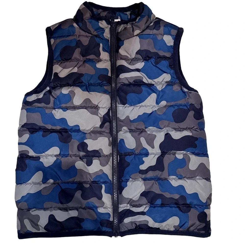 Gymboree Blue Camo Puffer‎ Vest-NWOT-5/6 size